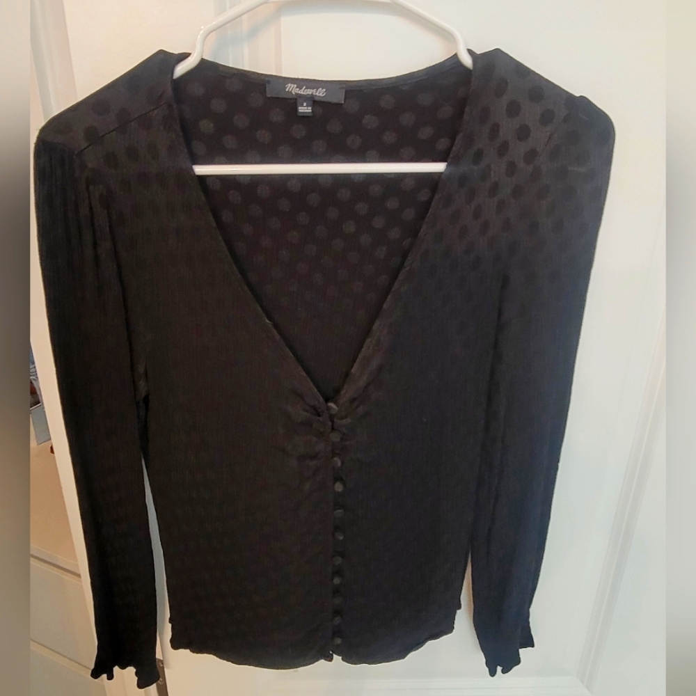 Madewell Black Button-Up Women's Top Small